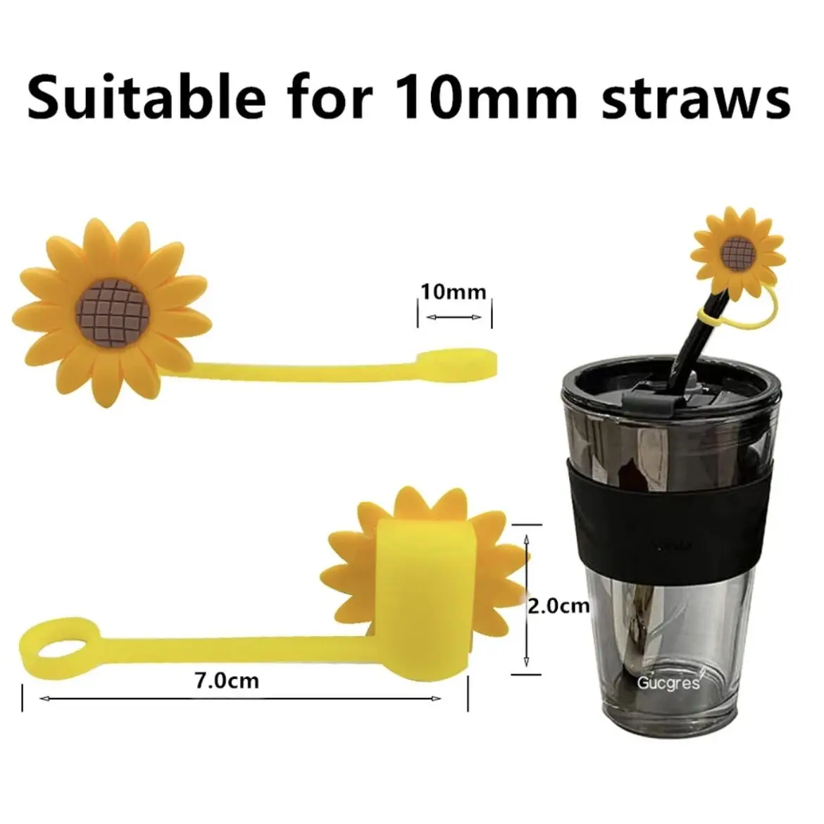 Color: MULTI - 1-12PCS Cute  MINISO Snoopy Straw Cover Cap With 30&40Oz Cup10mm Straw Toppers Reusable Dust-Proof Straw Caps Cartoon Drink Stra