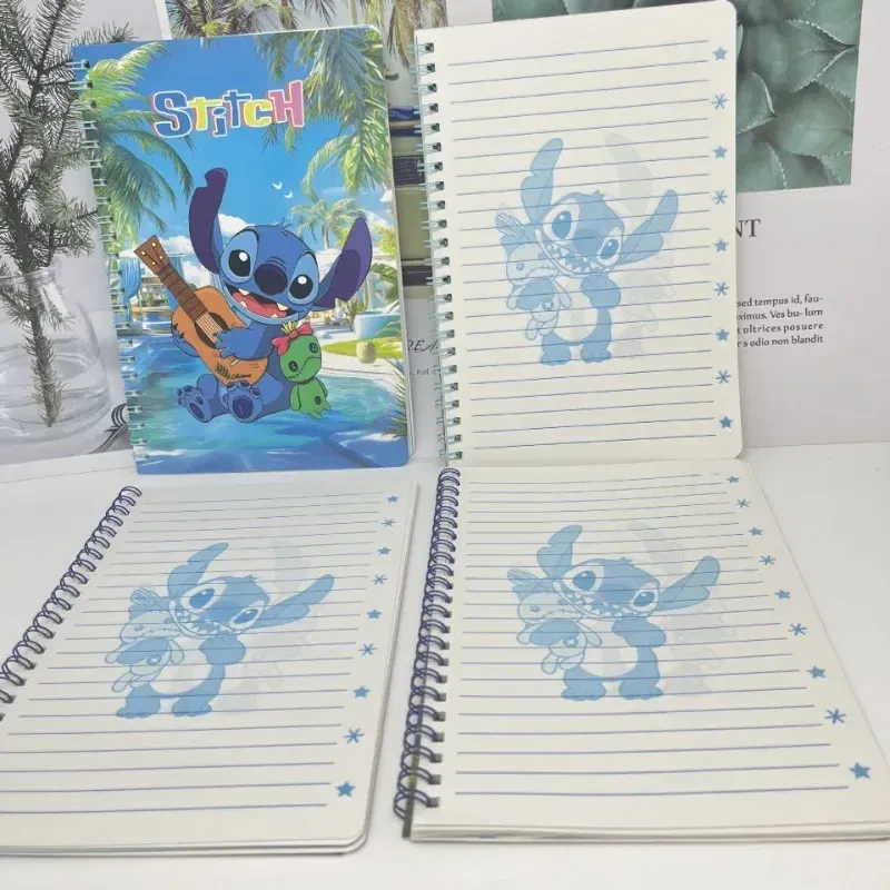 Color: Orange - Disney Stitch Notebook Cute Cartoon Anime Students Notepad Kids Diary Fashion Stationery Learning Supplies Kawaii Holiday Gifts