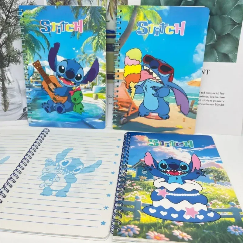 Color: Orange - Disney Stitch Notebook Cute Cartoon Anime Students Notepad Kids Diary Fashion Stationery Learning Supplies Kawaii Holiday Gifts
