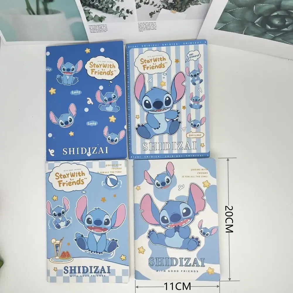 Color: Orange - Disney Stitch Notebook Cute Cartoon Anime Students Notepad Kids Diary Fashion Stationery Learning Supplies Kawaii Holiday Gifts
