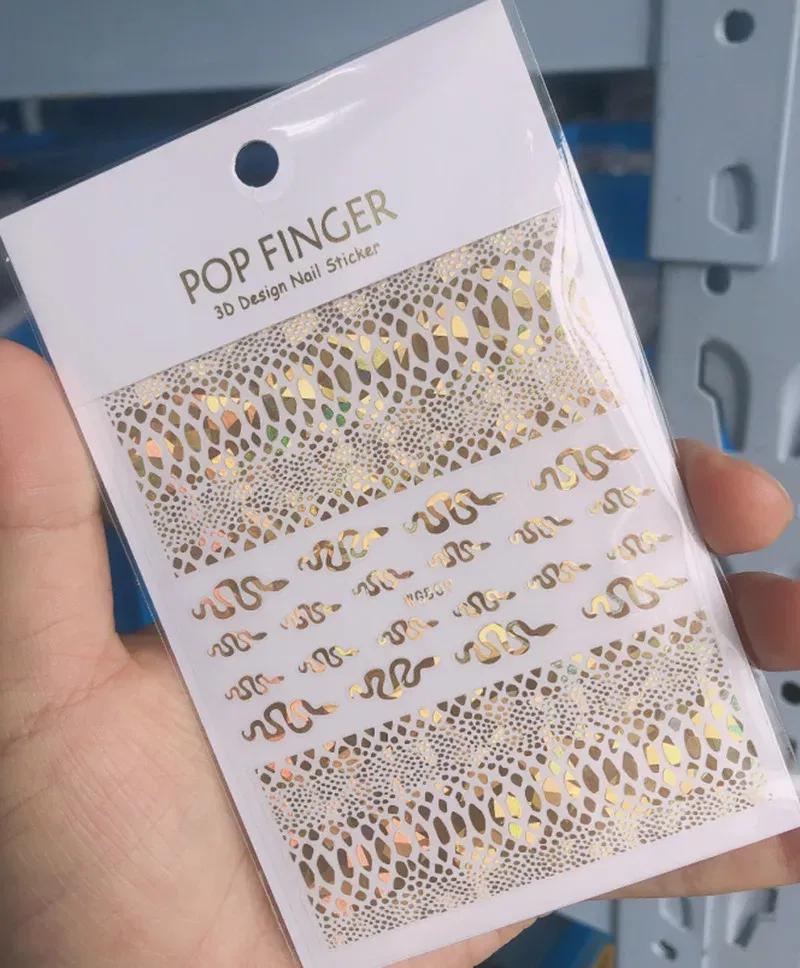 Color: Blueviolet - 1PCS New English Alphabet Nail Stickers Multi-Color Laser Reflective Nail Slider Art Cool Text Nail Kit