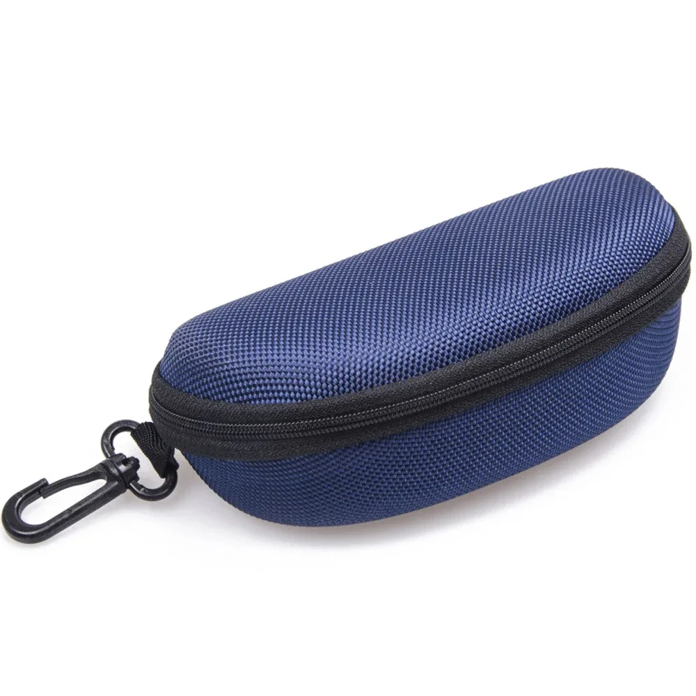 Color: black - Glasses Storage Box Men Women Sunglasses Reading Protector Cover Travel Portable EVA Zipper with Hook Eyeglasses Case