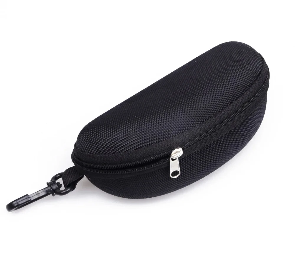 Color: black - Glasses Storage Box Men Women Sunglasses Reading Protector Cover Travel Portable EVA Zipper with Hook Eyeglasses Case