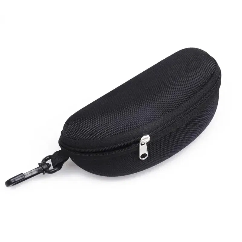 Color: black - Glasses Storage Box Men Women Sunglasses Reading Protector Cover Travel Portable EVA Zipper with Hook Eyeglasses Case