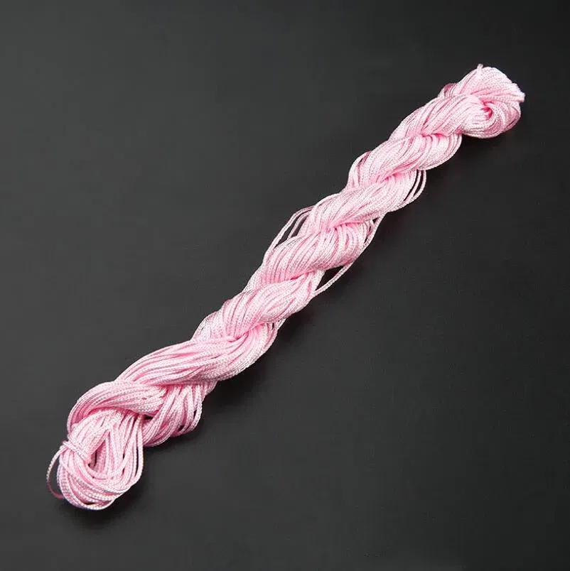Color: army green - 24m Polyester Braided Jade Thread For DIY Handmade Necklace Bracelet Trinket Pendant Braided Accessories Jewelry Making Finding