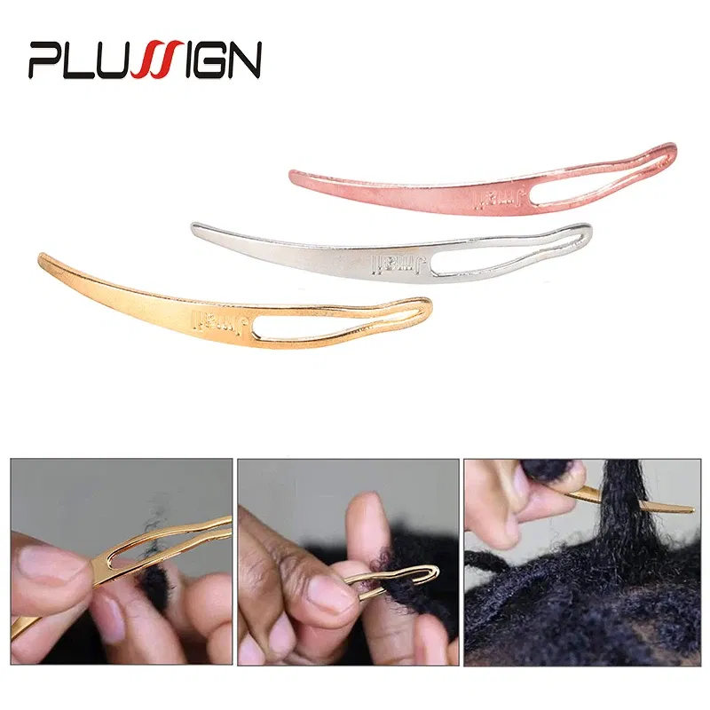 Color: Silver - Plussign Dreadlock Needle Hair Extension Tools Crochet Hook For Dreadlocks Interlocking Tools Silver Blonde Easy Locking Needle