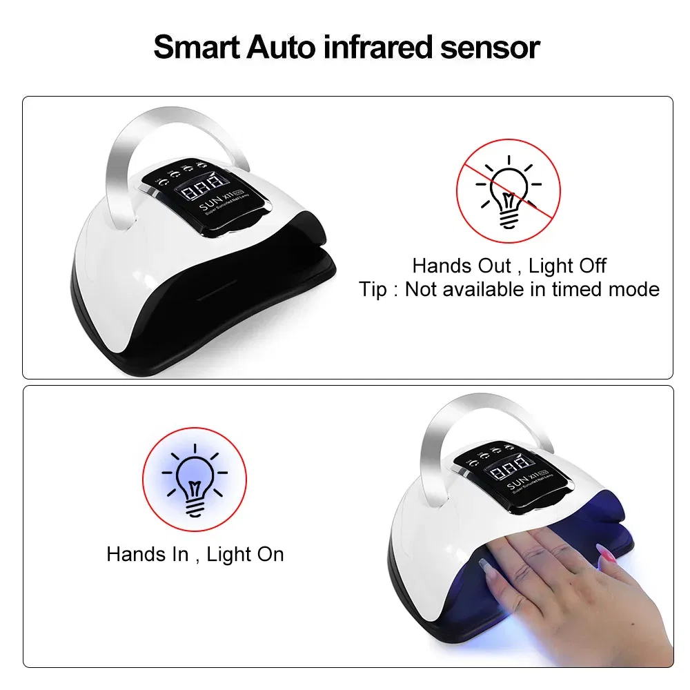 SUN X11 MAX Professional Nail Drying Lamp for Manicure 280W Nails Gel Polish Drying Machine with Auto Sensor UV LED Nail Lamp