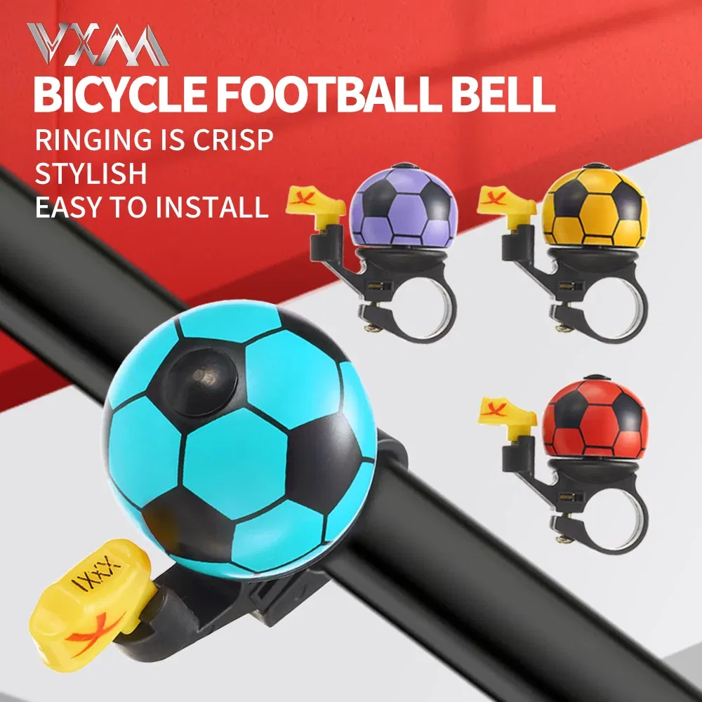 Color: PURPLE - VXM Bicycle Bell Loud Mini Cartoon Football Road Cycling MTB Bike Aluminum Bell Ring Safety Football Bell Ring Horn Handlebar