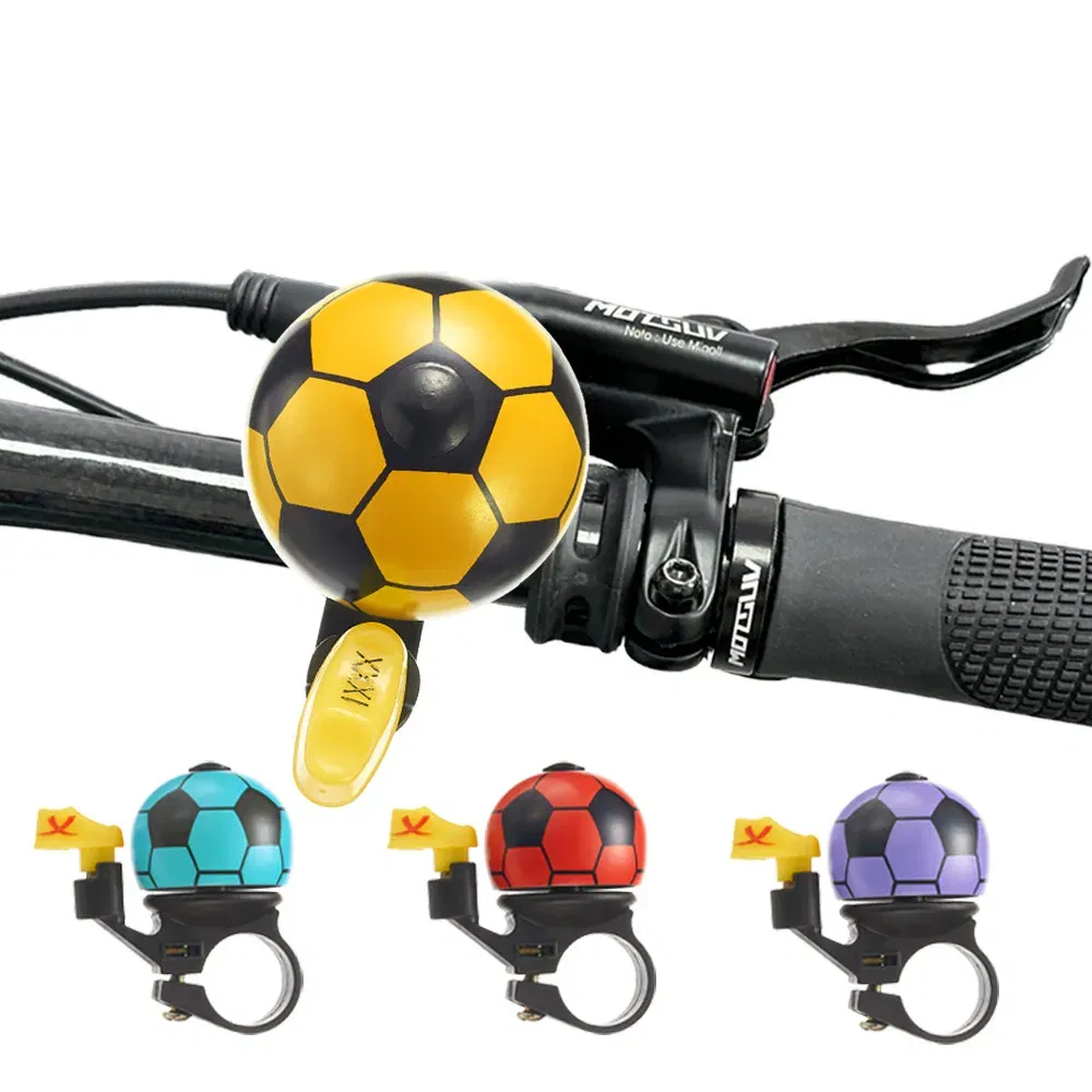 Color: PURPLE - VXM Bicycle Bell Loud Mini Cartoon Football Road Cycling MTB Bike Aluminum Bell Ring Safety Football Bell Ring Horn Handlebar