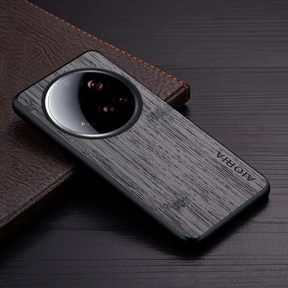 Color: Dark Grey, Compatibility by Model: xiaomi 15 ultra - Case For Xiaomi 15 Ultra Funda Bamboo Wood Pattern Leather Cover Luxury Capa For xiaomi 15 Ultra case Coque