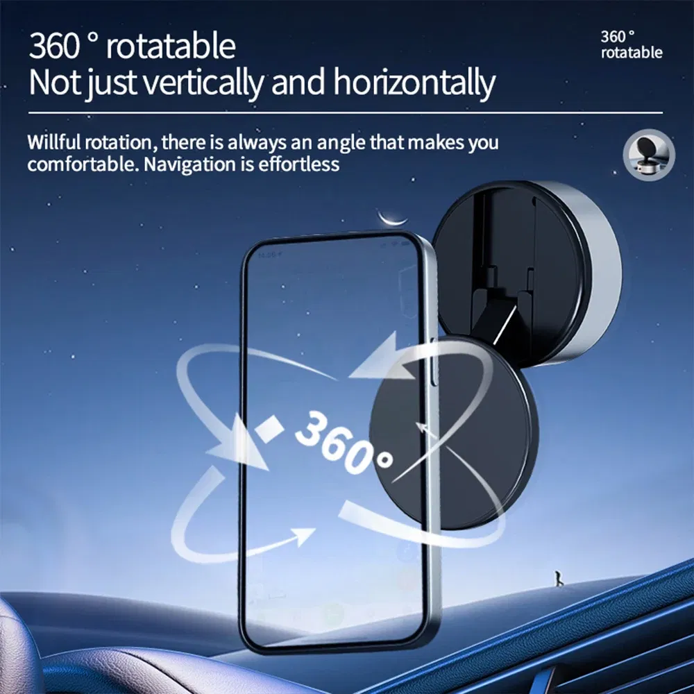Color: Red - Intelligent Mobile Phone Holder Double-Sided Car Mount Magnetic Universal Adsorption Bracket Vacuum Adsorption Stable For Phone