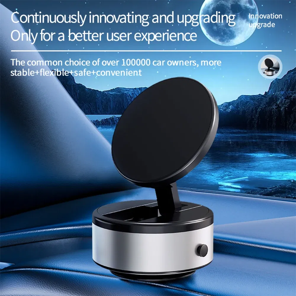 Color: Red - Intelligent Mobile Phone Holder Double-Sided Car Mount Magnetic Universal Adsorption Bracket Vacuum Adsorption Stable For Phone