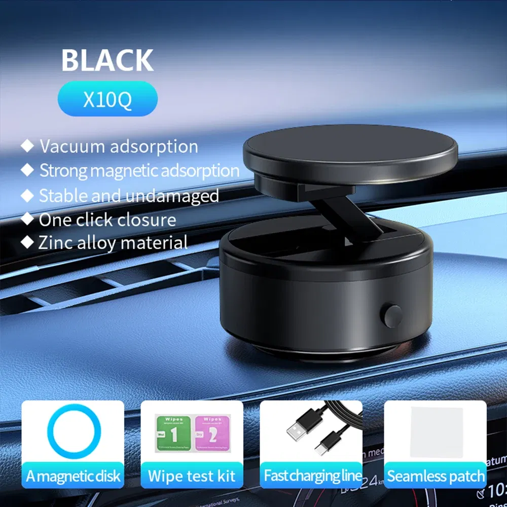 Color: Red - Intelligent Mobile Phone Holder Double-Sided Car Mount Magnetic Universal Adsorption Bracket Vacuum Adsorption Stable For Phone