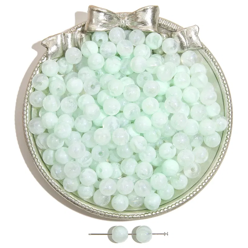 Color: Red, Ships From: CN - 20/50pcs 8/12mm Acrylic Round Pearl Luster Beads for Earring Necklace Keychain DIY Jewelry Making