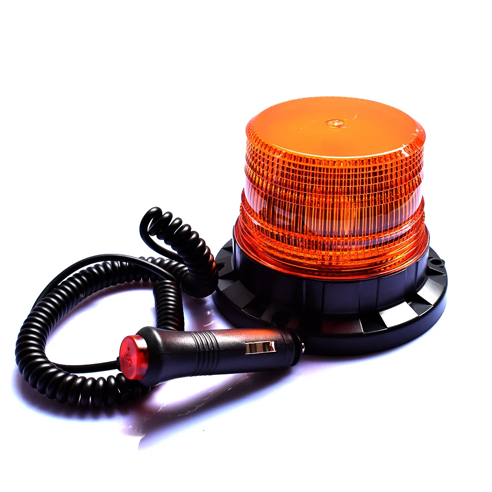 Emitting Color: Blue - LED Strobe Police Light 12v/24v Amber Warning Lights,Emergency Flash Beacon Light Magnetic for Forklift Trucks Vehicle 9-80V