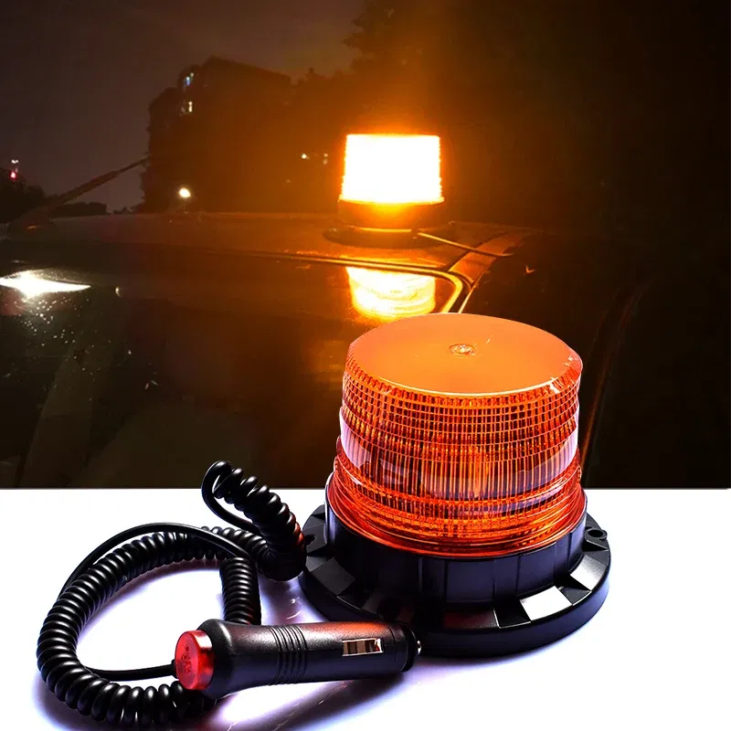 Emitting Color: Blue - LED Strobe Police Light 12v/24v Amber Warning Lights,Emergency Flash Beacon Light Magnetic for Forklift Trucks Vehicle 9-80V
