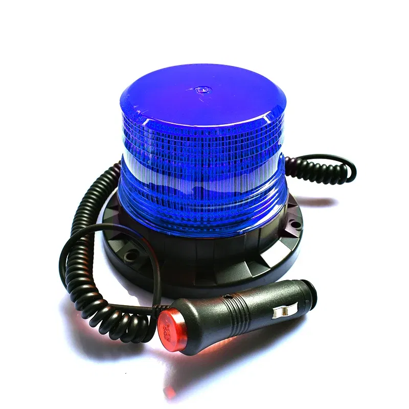 Emitting Color: Blue - LED Strobe Police Light 12v/24v Amber Warning Lights,Emergency Flash Beacon Light Magnetic for Forklift Trucks Vehicle 9-80V