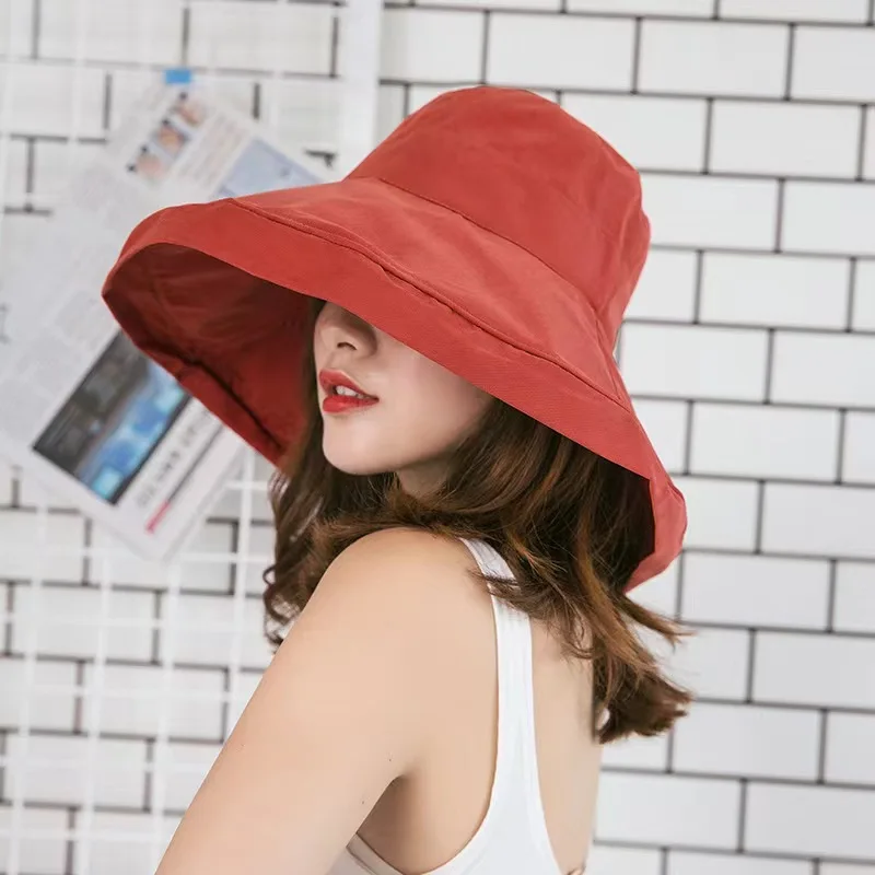 Color: ROYAL BLUE, Size: One Size - 2023 Women's Hat Bucket hat Panamanian Women Four Seasons Fisherman Hat Big Brim Hat Double-Sided Fisherman Hat Sun Visor Cap