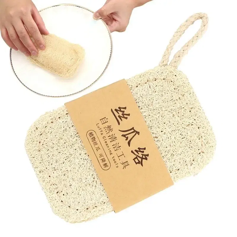 Color: Blue, Ships From: United States - Natural Luffa Dish Washing Cloth Sponge Loofah Scrub Pad Dish Pot Easy To Clean Scrubber Sponge Kitchen Clean Brushes Pad