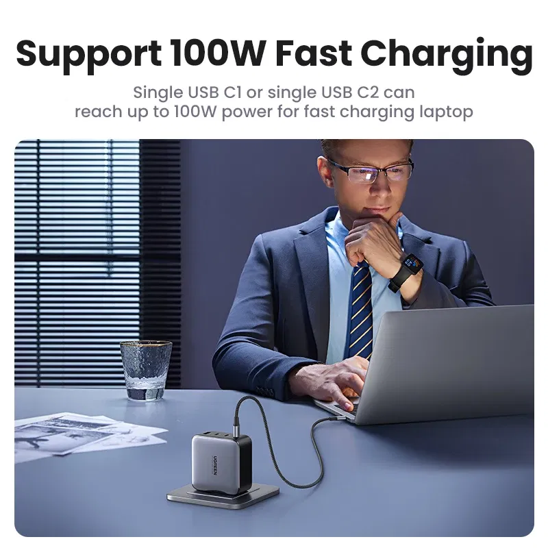 Plug Type: DE, Ships From: CHINA - UGREEN 100W GaN Charger USB C PD Fast Charger QC4.0 3.0 Quick Charge Phone Charger For iPhone 15 14 13 Pro Macbook Laptop Tablet
