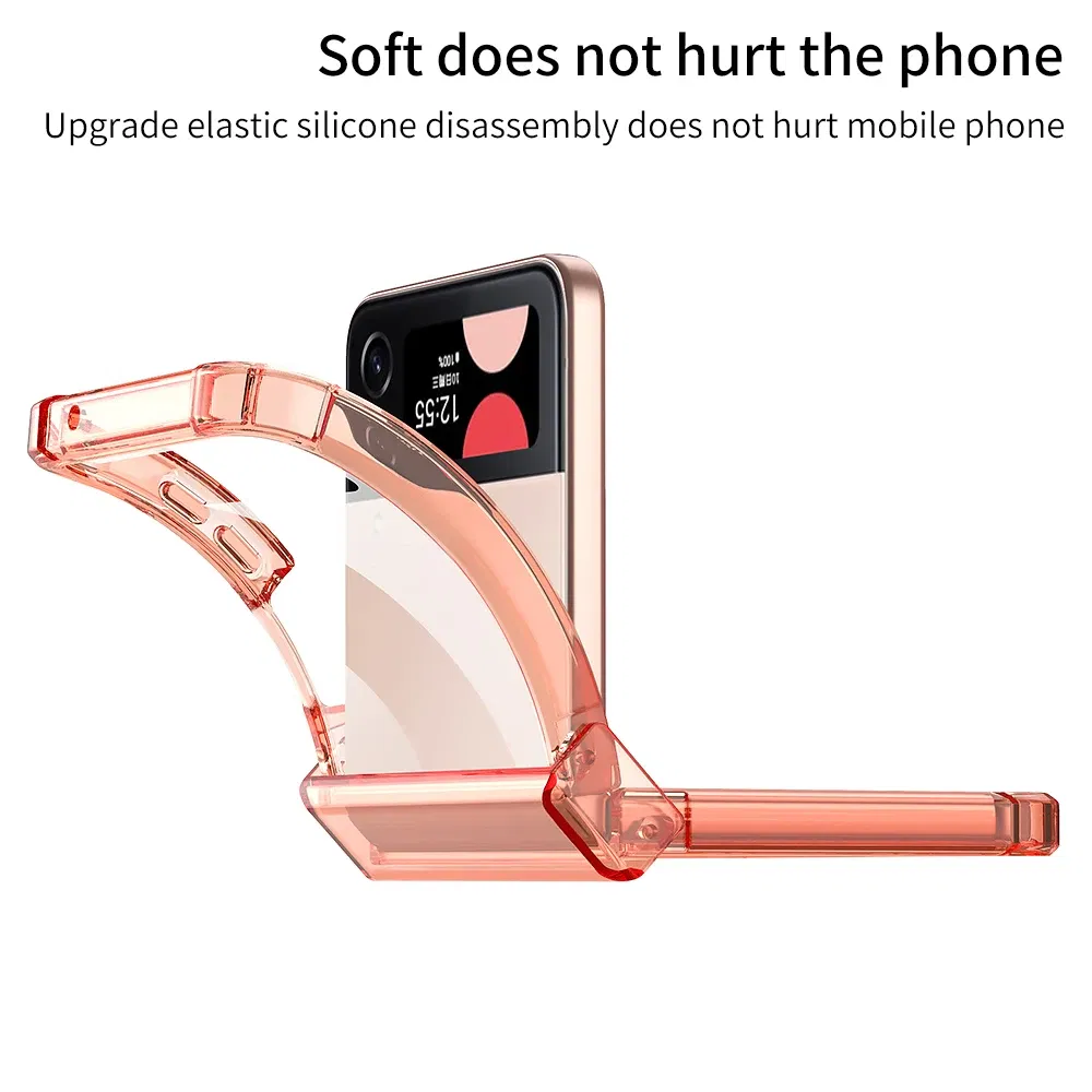 Color: SKY BLUE, Material: CANVAS - For Samsung Galaxy Z Flip 5 4 3 Magsafe Magnetic Wireless Charging Case Colorful Transparent Folding Hinge Shockproof Hard Cover