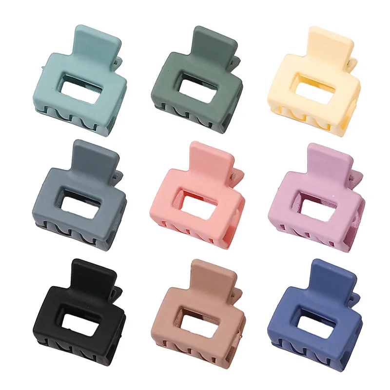 Color: Mint - Solid Small Size Square Hair Claws Crab Hair Clips Women Ponytail Clips Hair Styling Tools Hair Accessories Headdress Barrettes