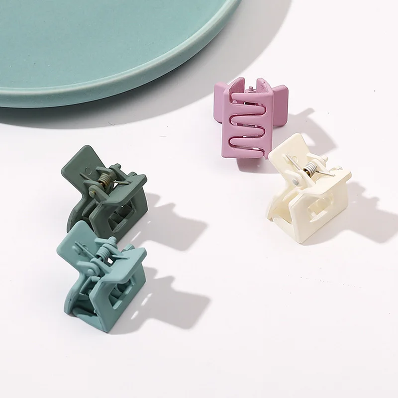 Color: Mint - Solid Small Size Square Hair Claws Crab Hair Clips Women Ponytail Clips Hair Styling Tools Hair Accessories Headdress Barrettes