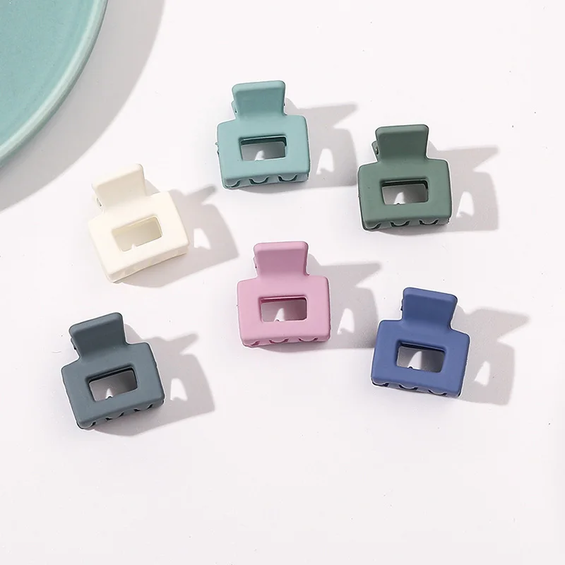 Color: Mint - Solid Small Size Square Hair Claws Crab Hair Clips Women Ponytail Clips Hair Styling Tools Hair Accessories Headdress Barrettes