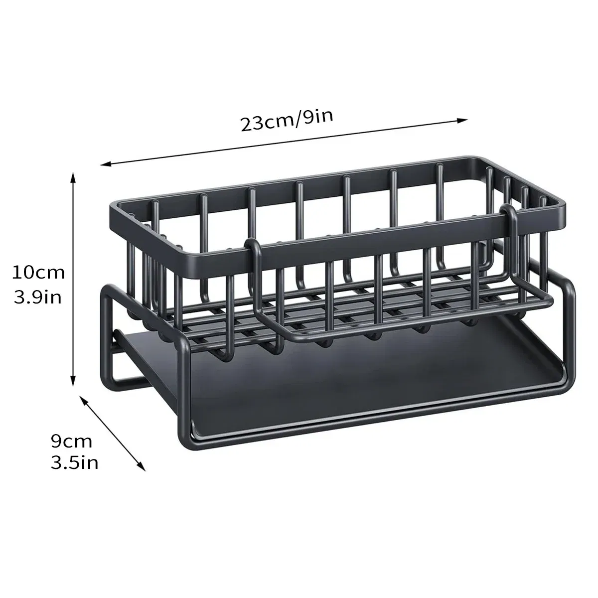 Color: DARK GRAY - Kitchen Sink Drain Rack Organizer Sponge Storage Faucet Holder Soap Drainer Dishcloth Towel Rack Kitchen Sink Organizer