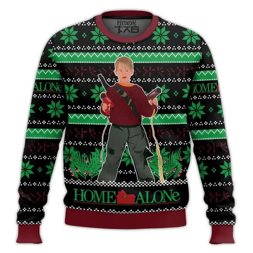 Color: green, Size: XXS - New Style Sweatshirt For Spending Christmas Alone At Home Ugly Christmas Pullover 2026 Fashionable Casual Couple Sweatshirts