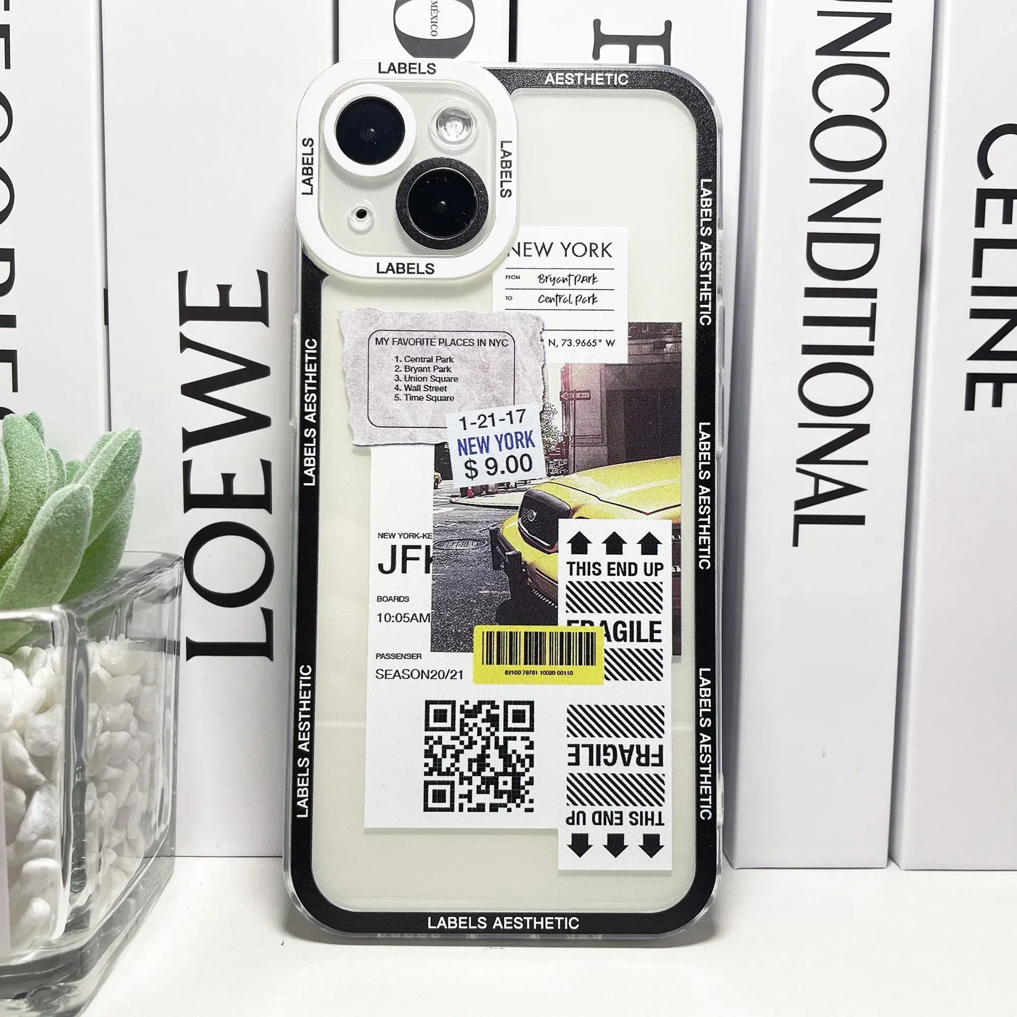 Color: black, Material: POLYESTER - Mix Labels Aesthetic Stickers Collage Phone Case For iPhone 16 15 14 13 12 11 Pro Max Mini XS X XR SE 7 8 Plus Clear Soft Cover