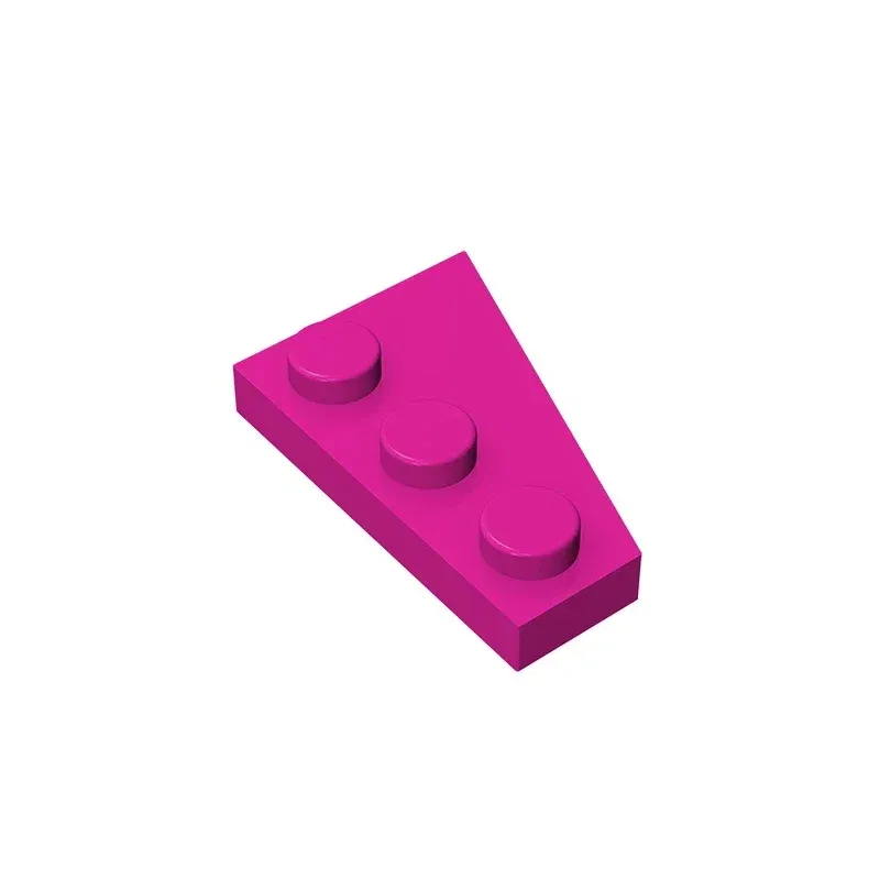 Color: CORAL RED - Gobricks GDS-546 Wedge, Plate 3 x 2 Left compatible with lego 43723 pieces of children's DIY Assemble Building Blocks