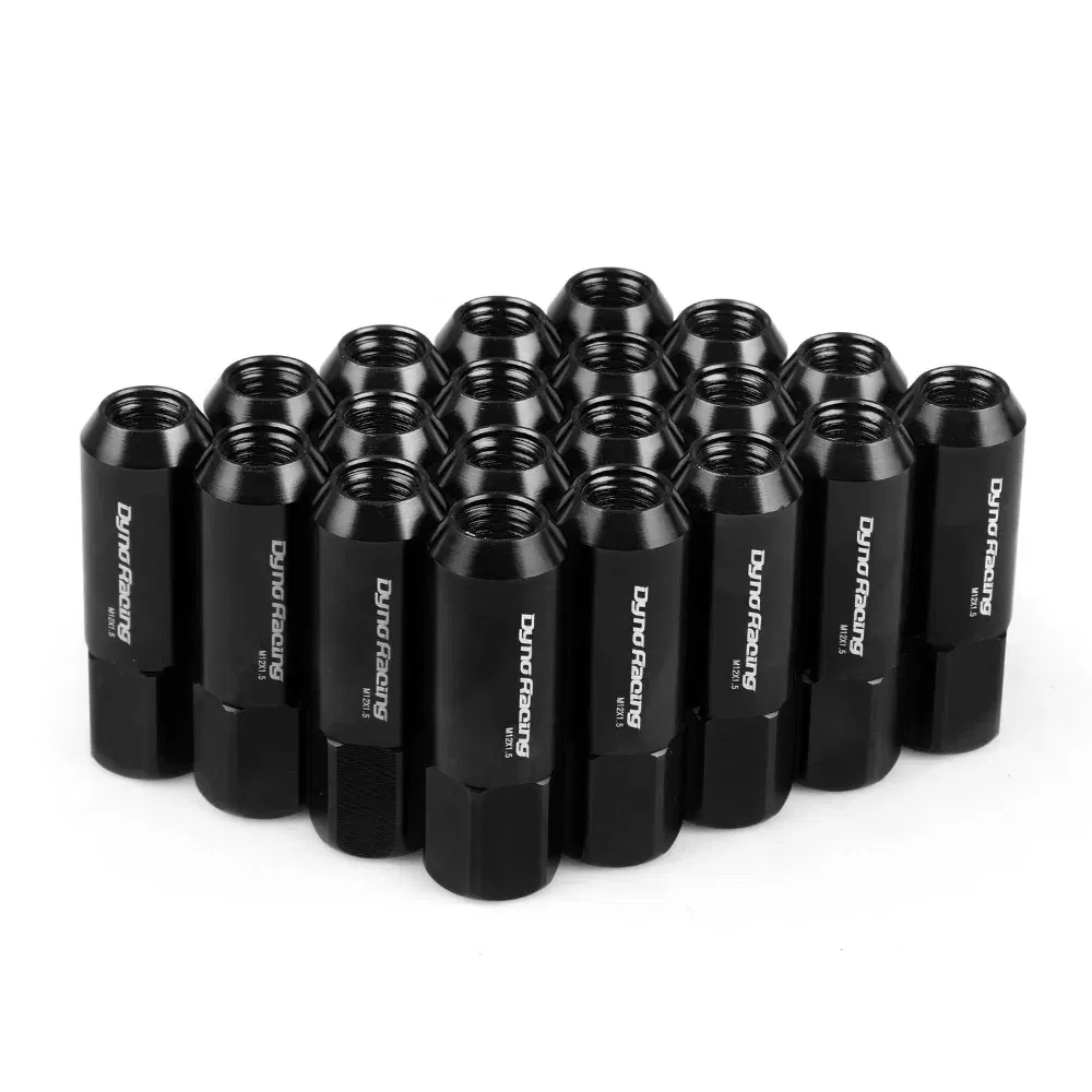 Color Name: black - Dynoracing 60MM M12*1.5 Wheel Nuts New 20PCS Racing Lug Wheel Nuts Screw Aluminum Lug Nut M12X1.5 BX100442