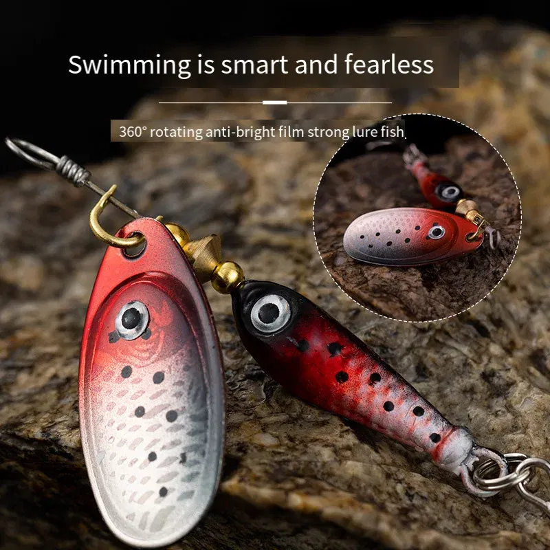 Color: Stripe - Rotating Metal Spinner Fishing Lures 9.1g 7cm Sequins Iscas Artificial Hard Baits Crap Bass Pike Treble Hook Tackle Accessories