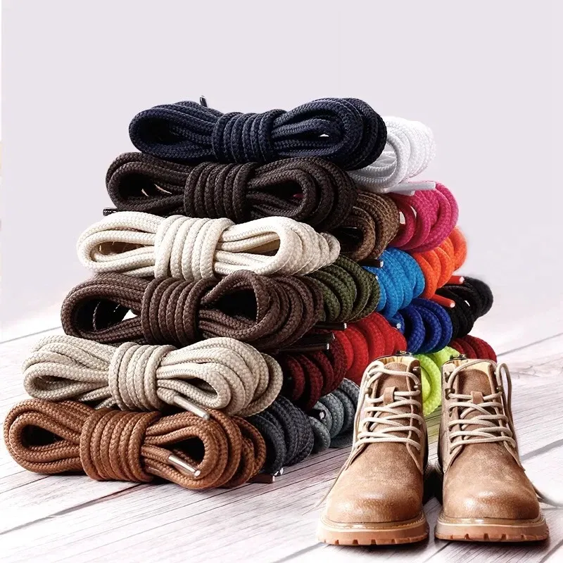 Color: Yellow, Length: 120cm, Ships From: CHINA - 1Pair Polyester Solid Classic Round Shoelaces Martin Boot Shoelace Casual Sports Boots shoes Lace 90cm/120cm/150cm 21 Colors