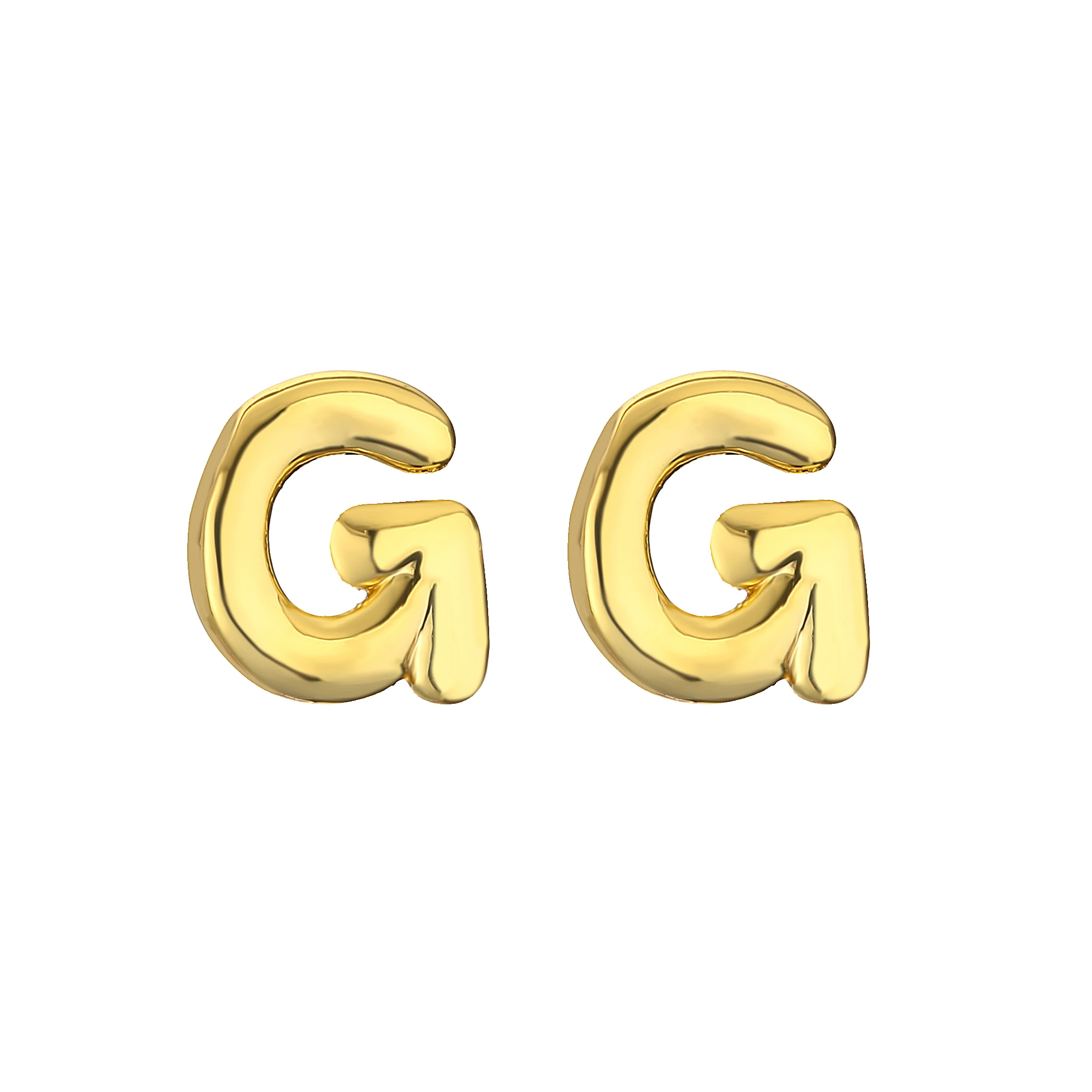 Metal Color: Light Yellow Gold Color, Ships From: CHINA, Main Stone Color: multi - HECHENG,Initial Letter Earring For Women Men A-Z 26 Letters Stud Earrings,Brass 18K Plated ear stud Jewelry