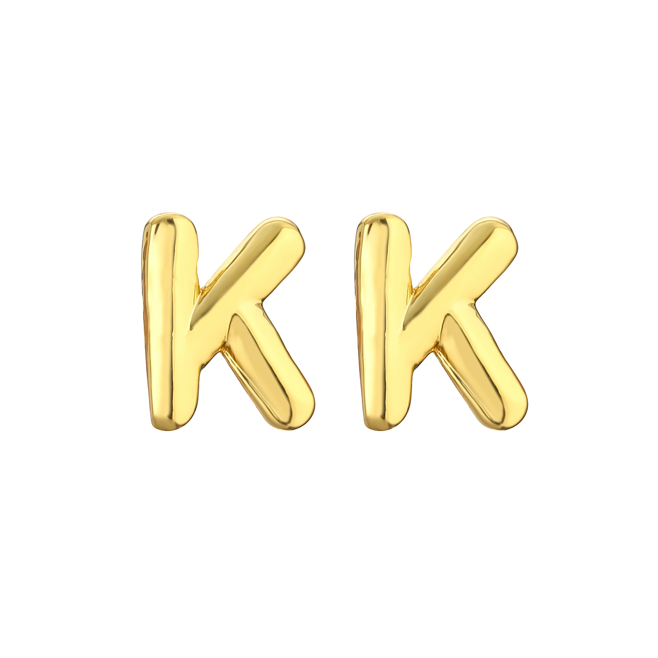 Metal Color: Light Yellow Gold Color, Ships From: CHINA, Main Stone Color: multi - HECHENG,Initial Letter Earring For Women Men A-Z 26 Letters Stud Earrings,Brass 18K Plated ear stud Jewelry