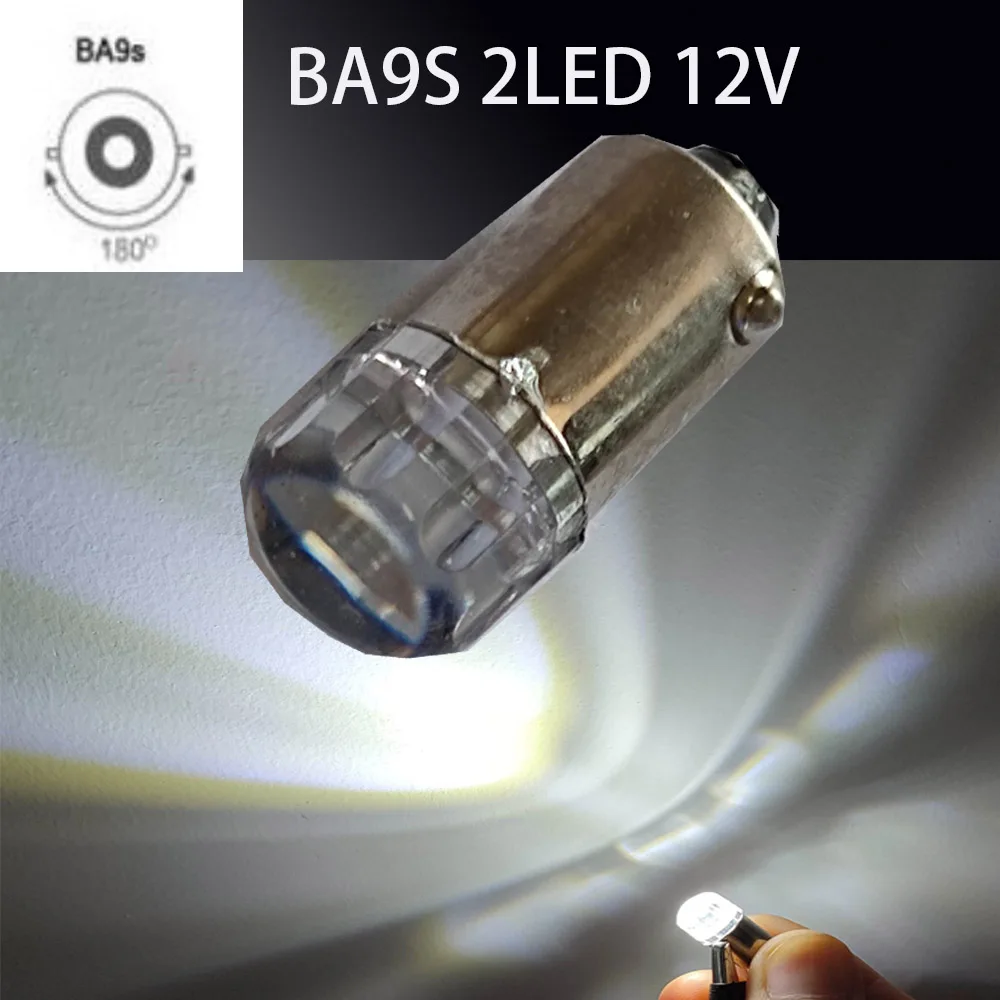 Emitting Color: WHITE - 2PCS BA9S T4W LED Car light bulb T2W T3W H5W interior Car LED License Plate light DC12V 12913 12910 12929 BA9 57 756 1816 1891