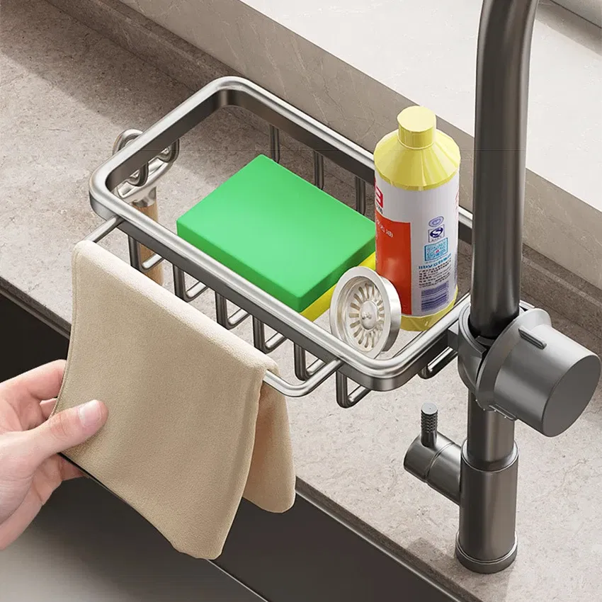 Color: multi - New Rust-proof Kithen Faucet Drainer Rack Sponge Towel Holder Shelf Bathroom Soap Organizer Stand Sink Accessories Storage Stand