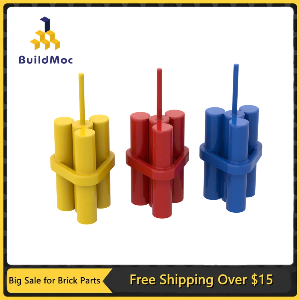 Color: wood - MOC 1PC Bricks 64728 Dynamite Toy for Building Blocks Parts DIY Construction Christmas Gift Toys