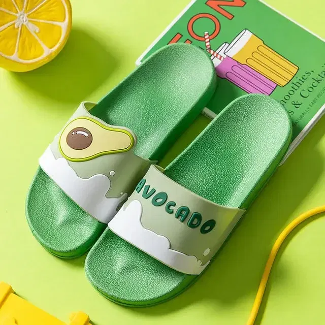 Color: SKY BLUE, Shoe Size: 5.5 - New Shoes for Women PVC Slippers Fashions Cartoon Fruit Sandals Flip Flops Summer Casual Beach Home Bath Thick Non-Slip Slippe
