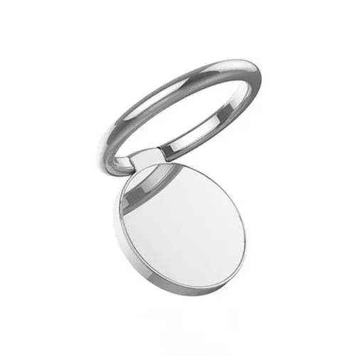 Color: WHITE - Metal Mirror Ring Buckle Creative Finger Buckle Mobile Phone Holder Ring Car Magnetic 360 Degree Rotating  Phone Holder Stand