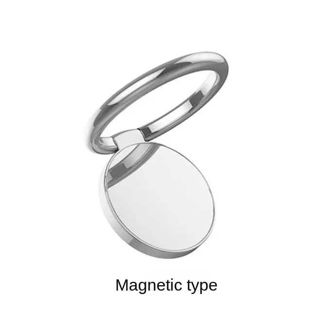 Color: WHITE - Metal Mirror Ring Buckle Creative Finger Buckle Mobile Phone Holder Ring Car Magnetic 360 Degree Rotating  Phone Holder Stand