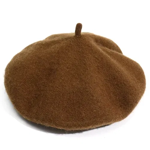 Color: Silver, Hat Size: One Size - Wool Thick  Berets Artist French Beret Women Painter Hat Girls Female Warm  Walking Cap