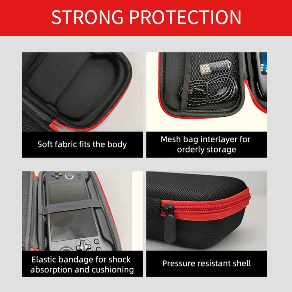Color: black, Ships From: CHINA - For ANBERNIC RG556 Game Console Storage Bag EVA Hard Travel Carrying Case with Mesh Pocket Portable Waterproof Protective Case