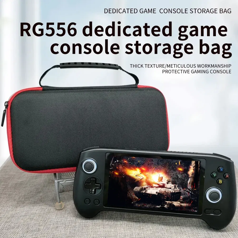 Color: black, Ships From: CHINA - For ANBERNIC RG556 Game Console Storage Bag EVA Hard Travel Carrying Case with Mesh Pocket Portable Waterproof Protective Case