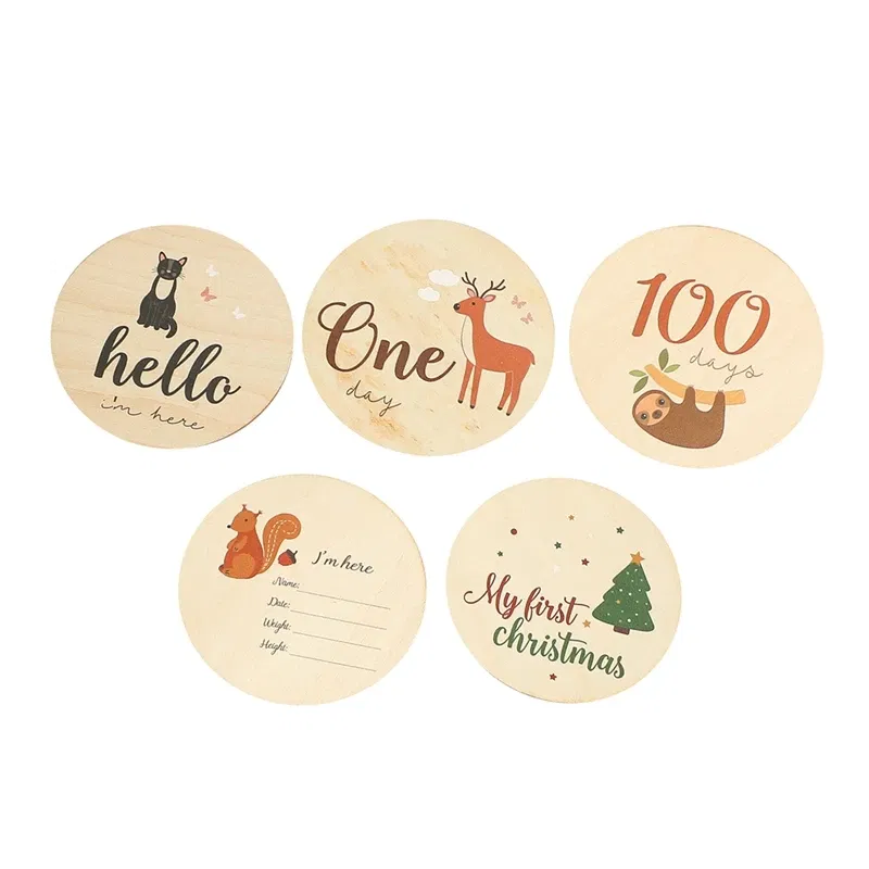 Color: army green, Ships From: CHINA - Baby Balloon Milestone Number Monthly Memorial Month Card Newborn Baby Wooden Engraved Age Photography Accessories Birthing Gift