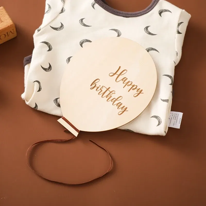 Color: army green, Ships From: CHINA - Baby Balloon Milestone Number Monthly Memorial Month Card Newborn Baby Wooden Engraved Age Photography Accessories Birthing Gift