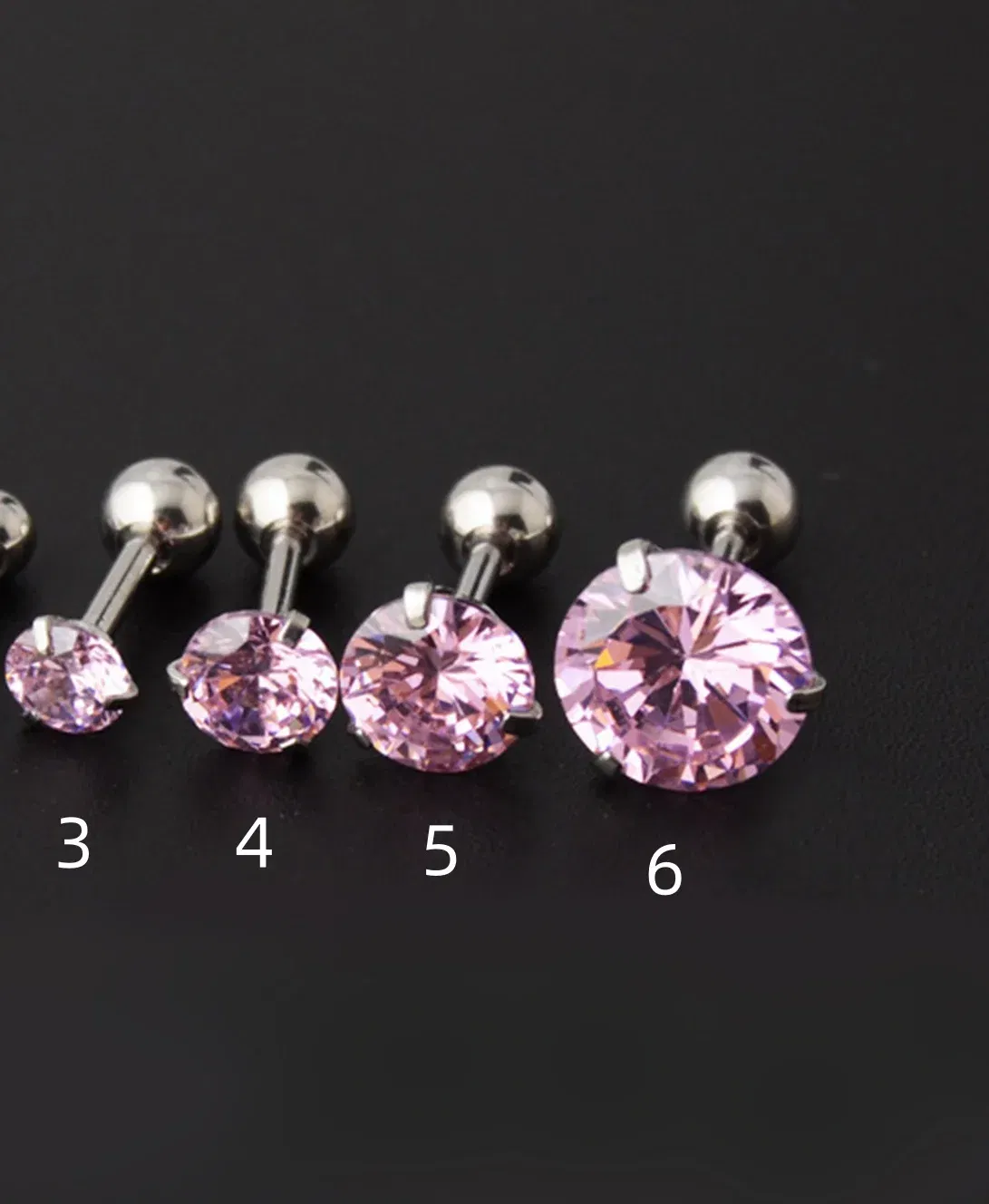 Metal Color: Light Yellow Color, Main Stone Color: green - 1Pc Small Round Cz Tragus Cartilage Titanium Steel 16G 4 Prong Ear Stud Earrings Tragus Helix Piercing Jewelry Sexy Body Jewelry