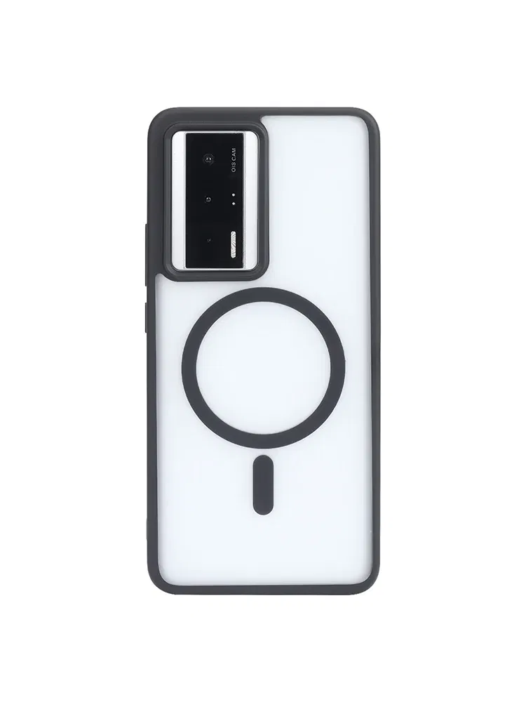 Color: black, Material: ABS - For Xiaomi POCO F5 Pro 5G Shockproof Phone Case Magnetic Luxury Matte Clear Magnetic Wireless Charging Magsafe Case